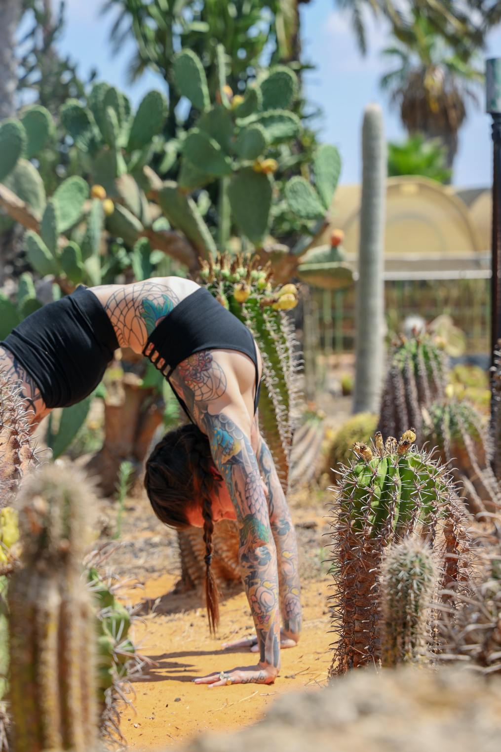 Be-flexible-tattooed-woman-doing-yoga-bridge-pose-tips-for-working-fulltime-and-writing-new-blog-post-how-to-balance-teaching-and-writing-susan-shiney