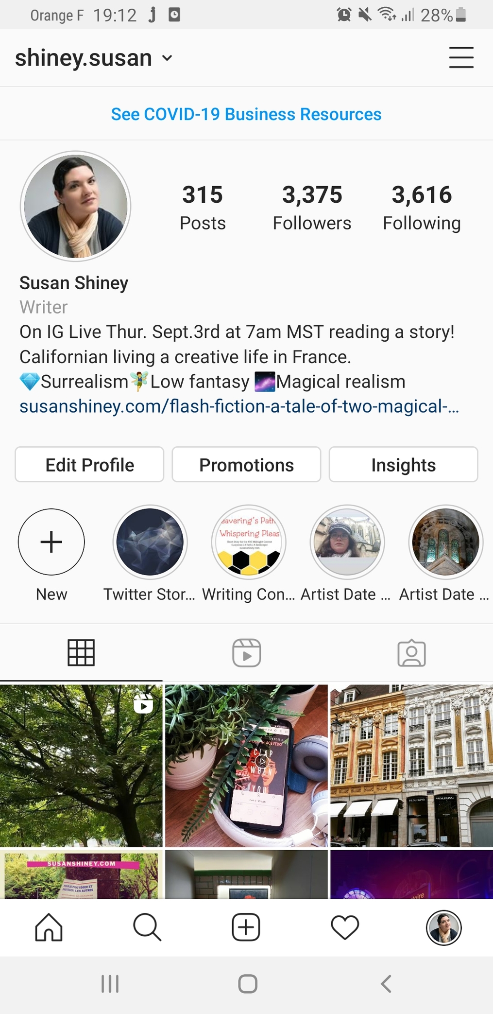 Instagram-Profile-with-announcement-of-times-for-the-IG-Live-for-Writers-Instagram-Live-for-writers-susan-shiney-for-the-just-a-spell-teaser-reading-series-with-lou-britt