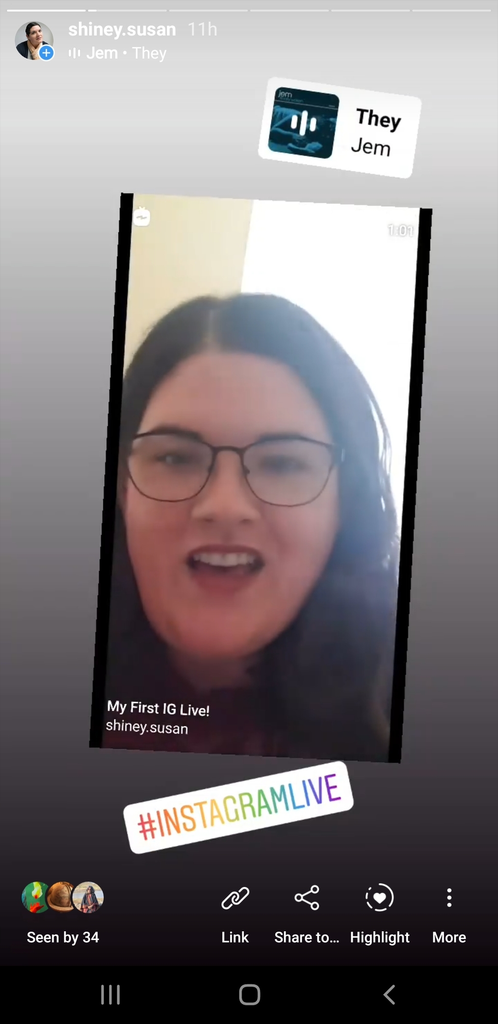 Using-a-livestream-video-as-an-Instagram-Story-with-a-hashtag-and-music-IG-Live-for-Writers-Instagram-Live-for-writers-susan-shiney-