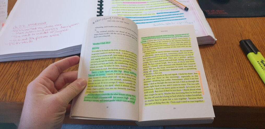 Book-Studying-line-editing-my-step-by-step-process-susan-shiney-color-coded-editing